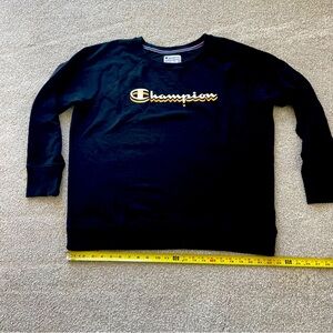 Champion Authentic Athleticwear Women’s Black Crewneck Sweatshirt, Size 2XL